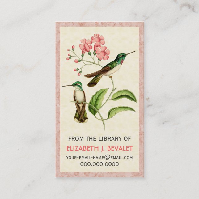 Cartes médiatiques personnalisées Gem Hummingbirds (Devant)