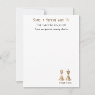 Cartes Mémoire 25e Anniversaire Élégant Or