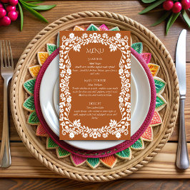 Cartes menu mariage mexicain Talavera en terre cui