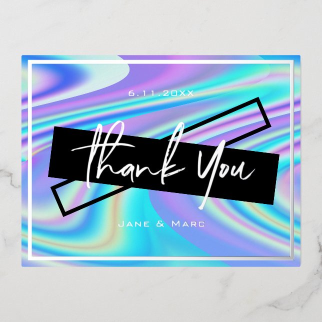 Cartes Merci Foil Bold Vibrant Holographique (Recto)