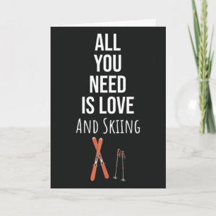 Cartes mignonnes de ski skieur de neige sports ski