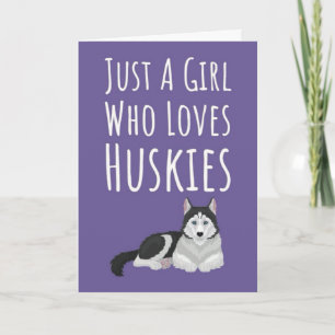 Cartes Mignonnes Rose Husky Sibérien Pour Bébés Fi