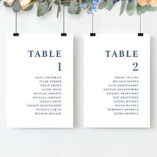 Cartes minimes et bleues avec nom d'invité