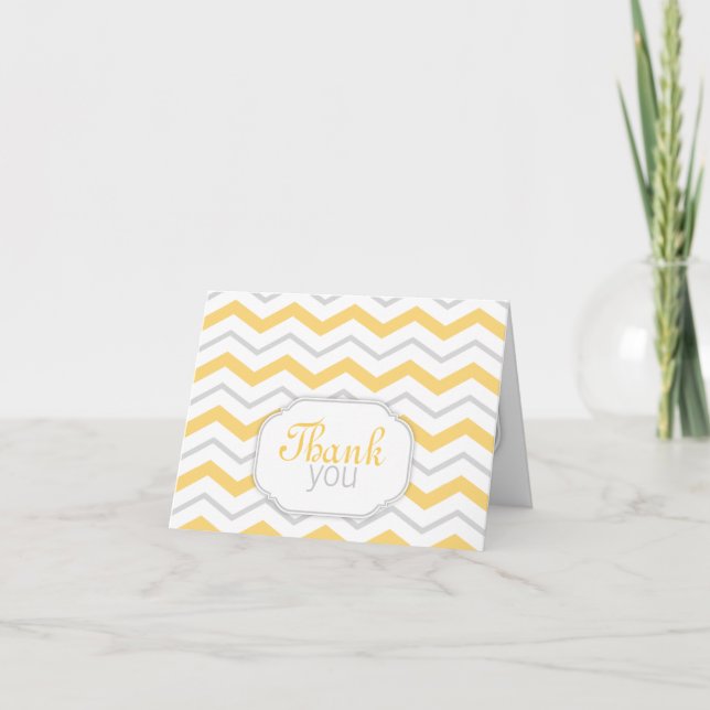 Cartes modernes grises et jaunes de Merci de (Devant)