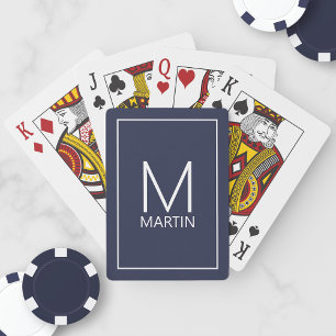 Cartes Monogramme personnalisé moderne et carte de jeu de