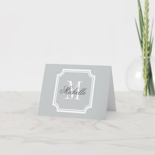 Cartes Monogrammes avec bordure élégante (Devant)