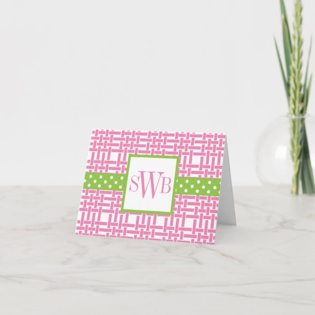 Cartes Monogrammes Bambou & Grosgrain (Devant)