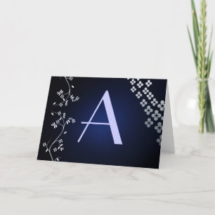 Cartes Monogrammes Bleues Foncé