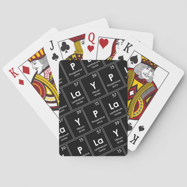 Cartes Motif de mot de chimie de jeu (dos)