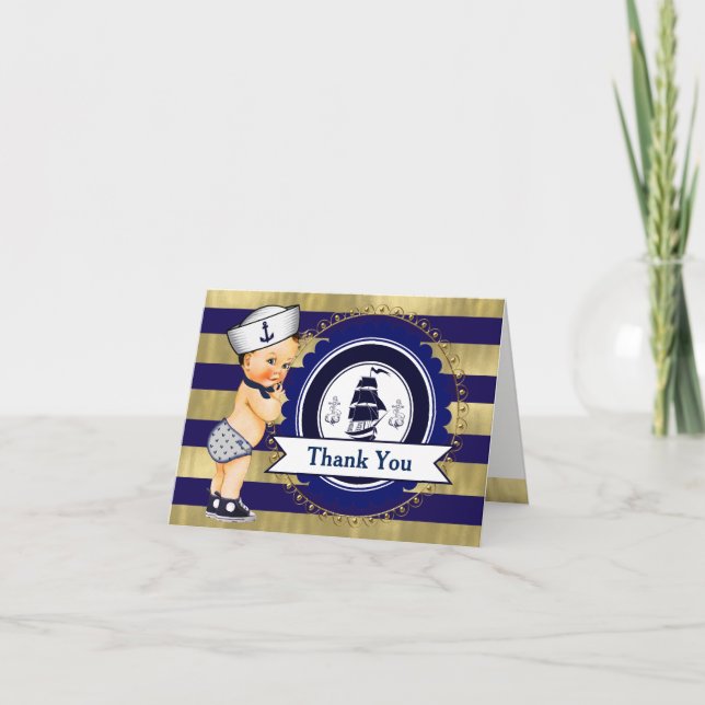 Cartes nautiques de Merci de baby shower (Devant)