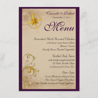 Cartes nautiques vintages de menu