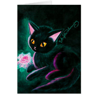 Cartes noires d'art de chaton
