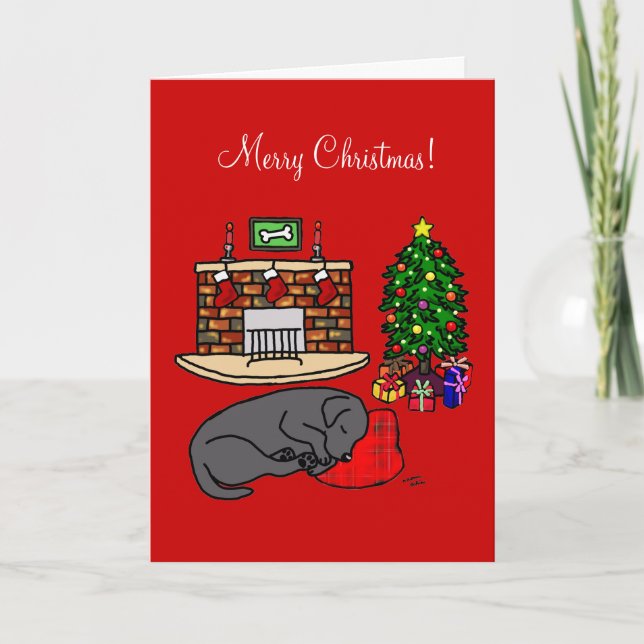 Cartes noires de Noël pour Retriever Labrador (Devant)