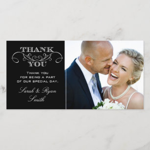 Cartes noires et blanches modernes de Merci de