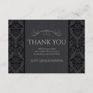 Cartes noires et grises de Merci de mariage