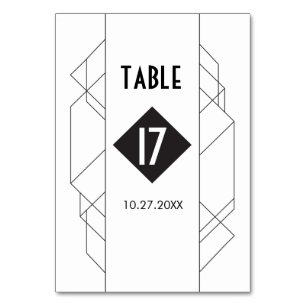 Cartes Numéro De Table Art Déco Moderne