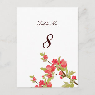 Cartes Numéro de table Mariage de fleurs d'arbre r