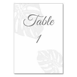 Cartes Numéro De Table mariage, Feuille De Palme