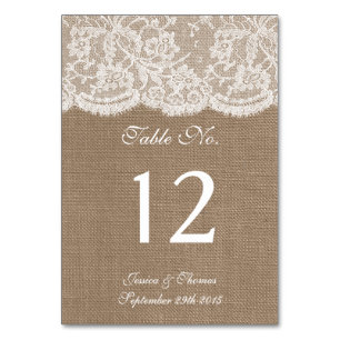 Cartes Numéro de tableau de la collection Burlap &