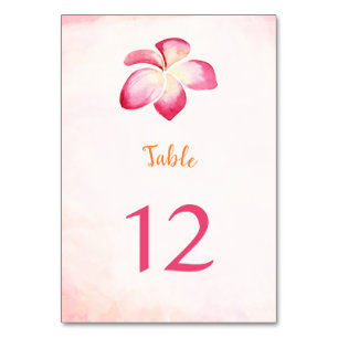 Cartes Numéro de tableau de la Plumeria Sunset