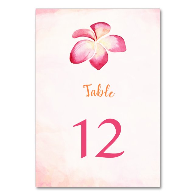 Cartes Numéro de tableau de la Plumeria Sunset (Par défaut)