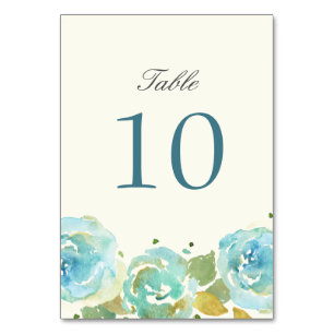 Cartes Numéro de tableau des fleurs lavées