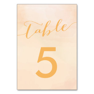 Cartes Numéro de tableau du Mariage d'aquarelle Ap