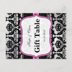 Cartes Numéro de tableau en argent rose et en Dama