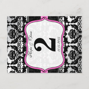 Cartes Numéro de tableau en argent rose et en Dama