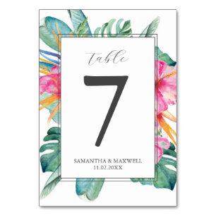 Cartes Numéro de tableau Floral Aquarelle