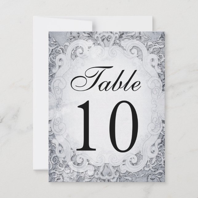 Cartes numérotées de table de conte de fée orné (Devant)