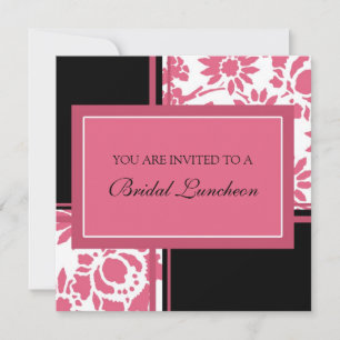 Cartes nuptiales d'invitation de déjeuner de rose