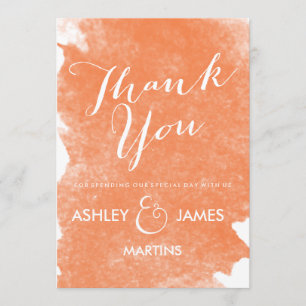 CARTES ORANGES CHICS DE MERCI D'AQUARELLE