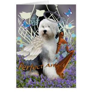 Cartes parfaites d'ange de vieux chien de berger
