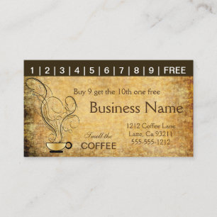 Cartes perforées vintages de café