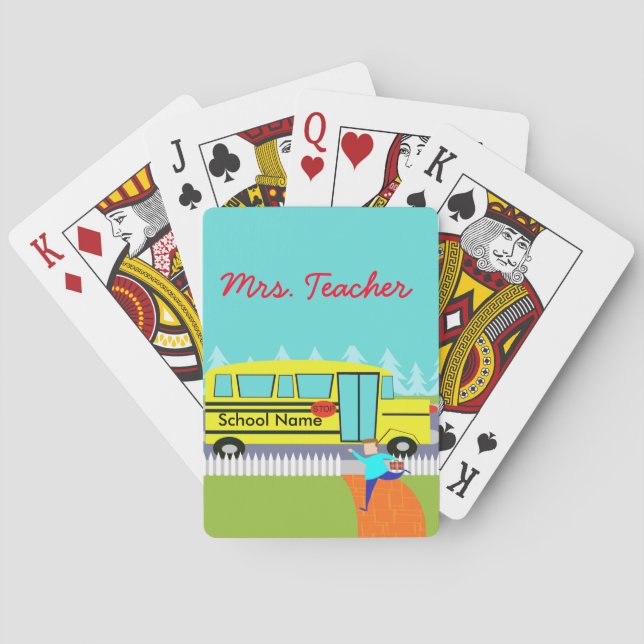 Cartes Personnalisable, la carte de jeu du bus scolaire (dos)