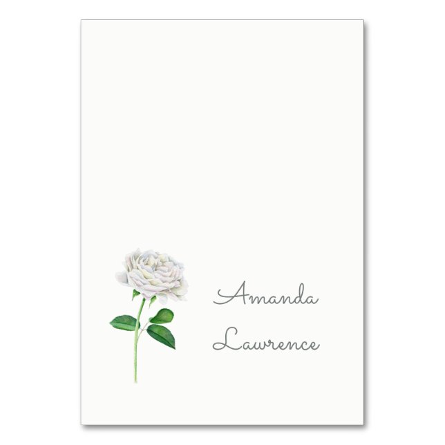 Cartes personnalisées de l'aquarelle rose blanche (Par défaut)