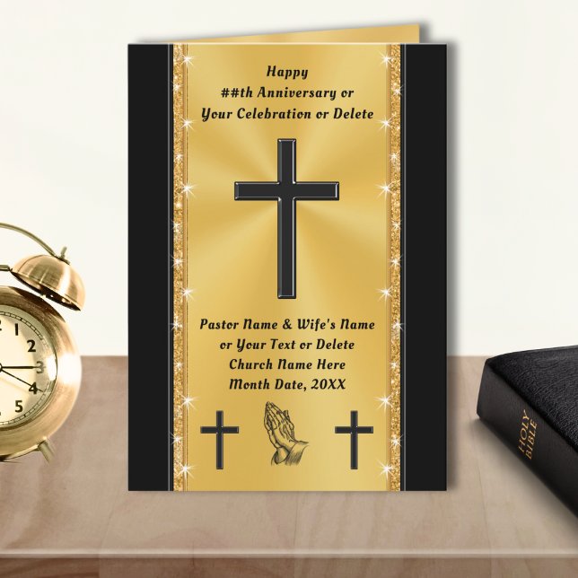 Cartes personnalisées, de l'Église ou du Pasteur A (Pastor Anniversary Cards, personalised. Church Anniversary Cards or Pastor Appreciation Cards. )