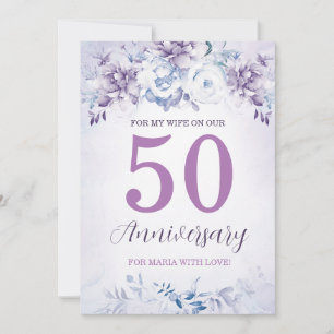 Cartes personnalisées du 50e anniversaire pour fem