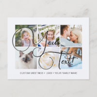 Cartes personnalisées Écriture Élégante 6 photos U