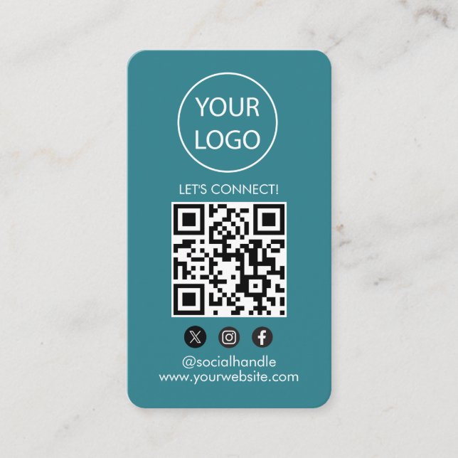 Cartes personnalisées Moderne, Médias sociaux QR (Devant)