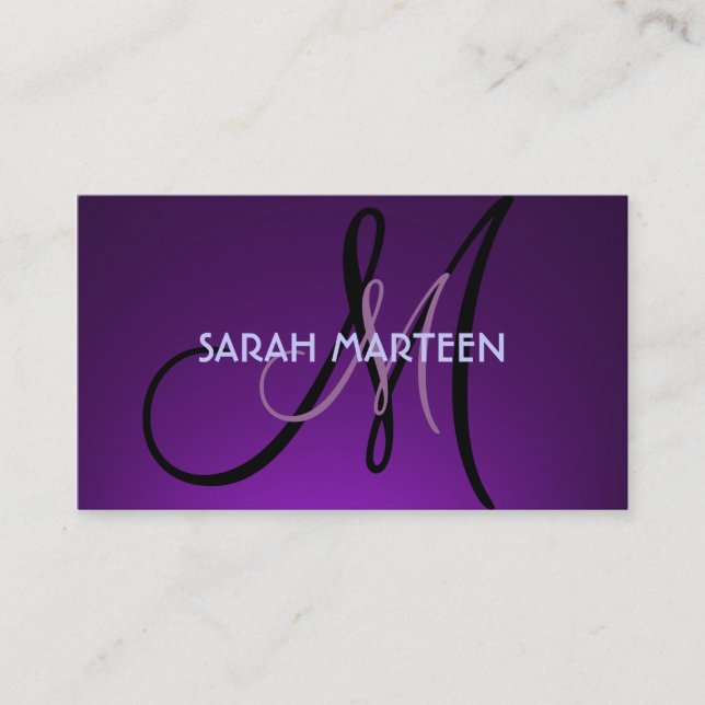 Cartes personnalisées monogramme à thème simple vi (Devant)