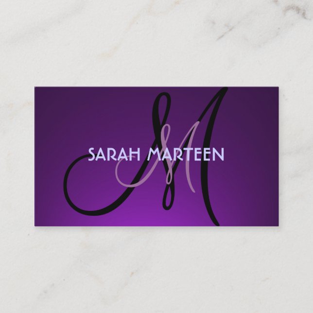 Cartes personnalisées monogramme à thème simple vi (Devant)