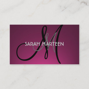 Cartes personnalisées monogramme de fondu violet s