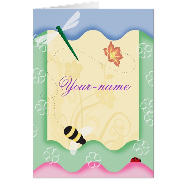 Cartes personnalisées par abeille de fleur (Devant)