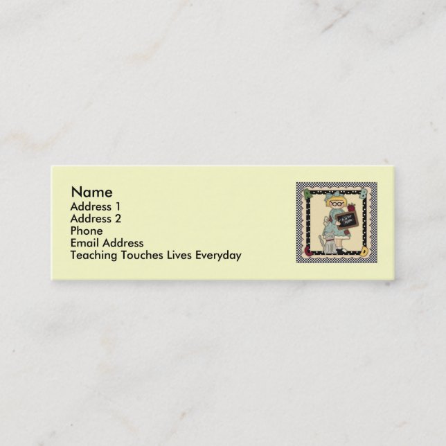 Cartes personnelles de professeur mignon (Devant)