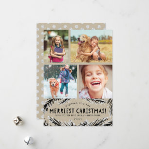 Cartes photo de Noël Cute Kraft