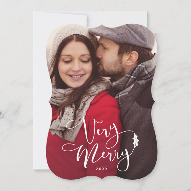 Cartes photos blancs très joyeux de Noël de (Devant)