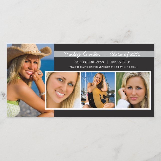 Cartes photos de Faire-part | Noir (Devant)