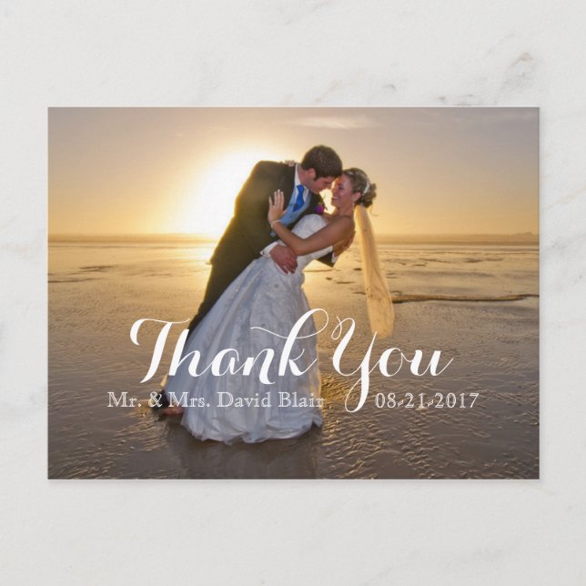 Cartes photos de l'anniversaire du mariage Merci (Devant)